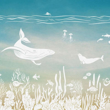 Muster 50 x 50 cm von Monochrome Sea - Blue Aqua