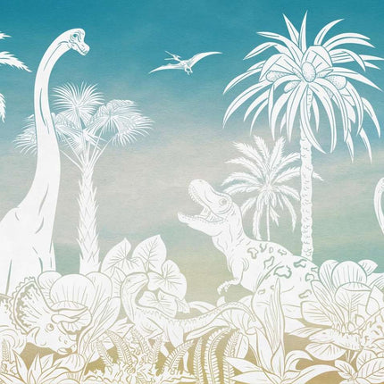 Monochrome Dino - Blue Sky