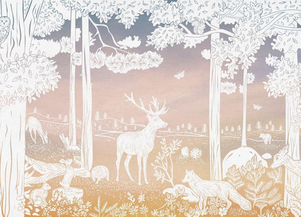 Muster 50 x 50 cm von Monochrome Forest - Pink Sky