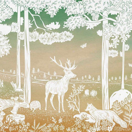 Monochrome Forest - Green Sky