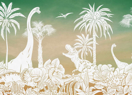 Muster 50 x 50 cm von Monochrome Dino - Green Sky