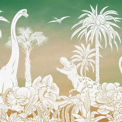 Muster 50 x 50 cm von Monochrome Dino - Green Sky