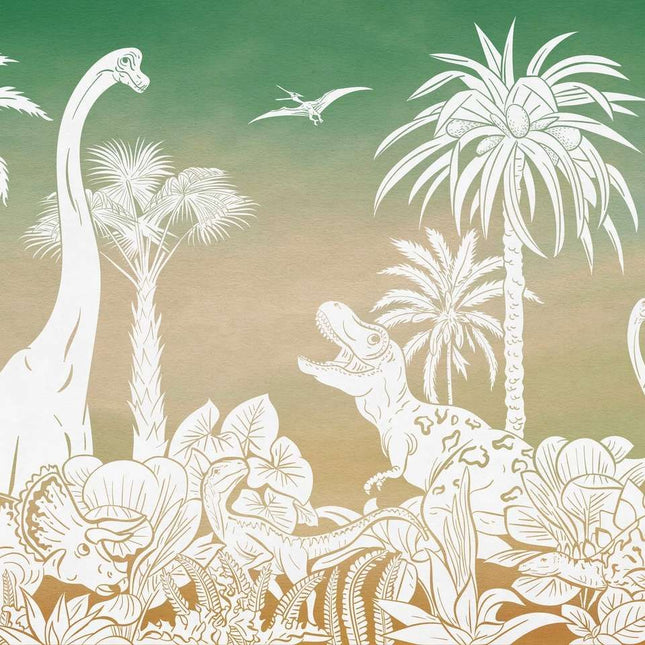 Muster 50 x 50 cm von Monochrome Dino - Green Sky