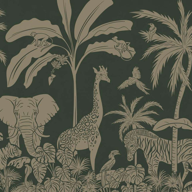 Muster 50 x 50 cm von Monochrome Jungle - Green Vintage