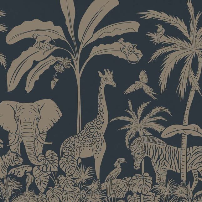 Muster 50 x 50 cm von Monochrome Jungle - Blue Vintage