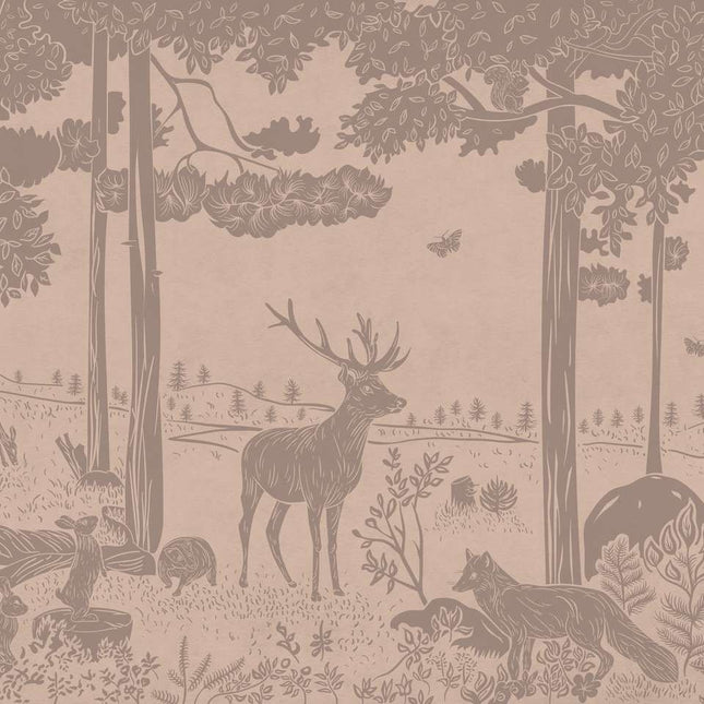 Muster 50 x 50 cm von Monochrome Forest - Pink Vintage